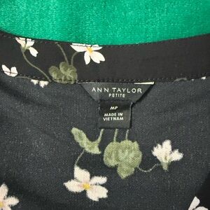 Ann Taylor Blue Top with Floral Design